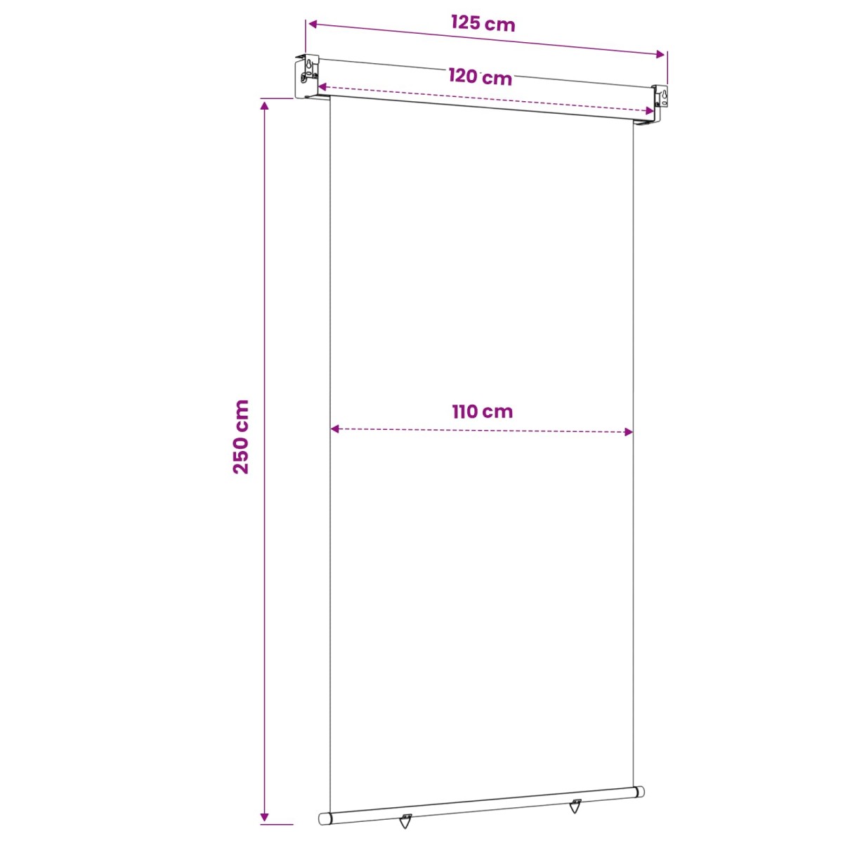 vidaXL Αυλούπα Πλευράς Μπαλκονιού 117 x 250 εκ