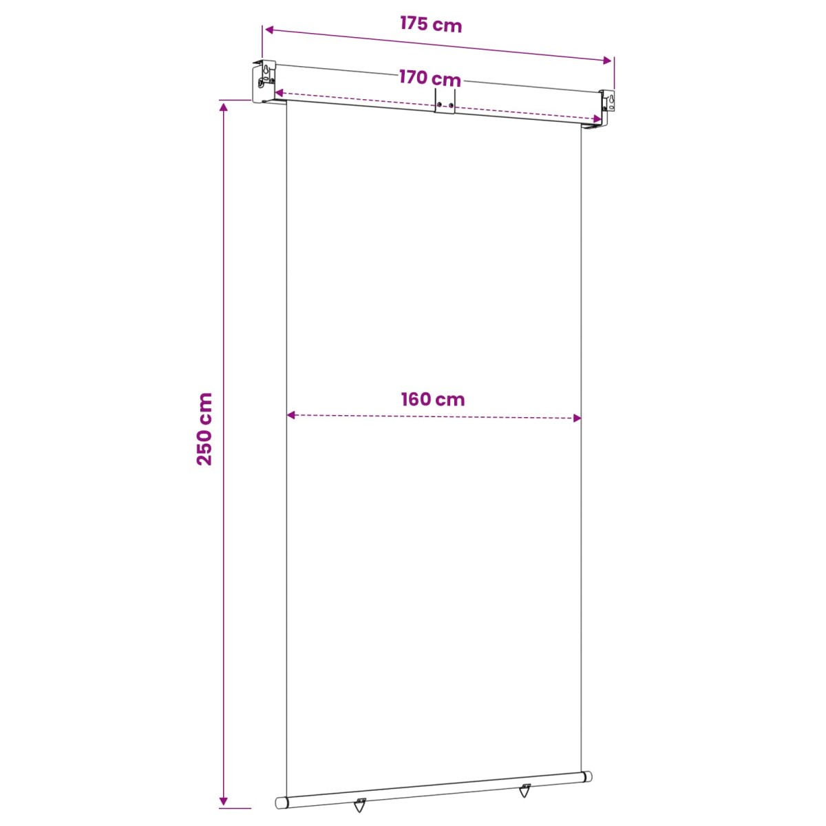 vidaXL Αυλούπα Πλευράς Μπαλκονιού 170 x 250 cm