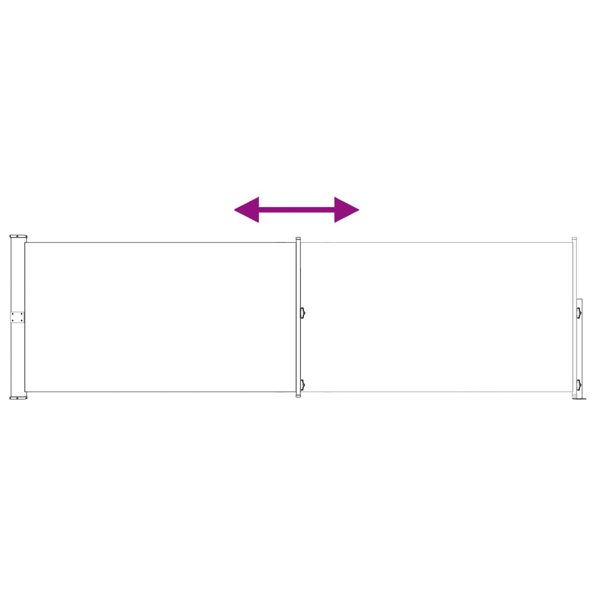 vidaXL Ανακλινόμενος Πλευρικός Απλώστρα 117 x 600 cm Πολυεστέρας