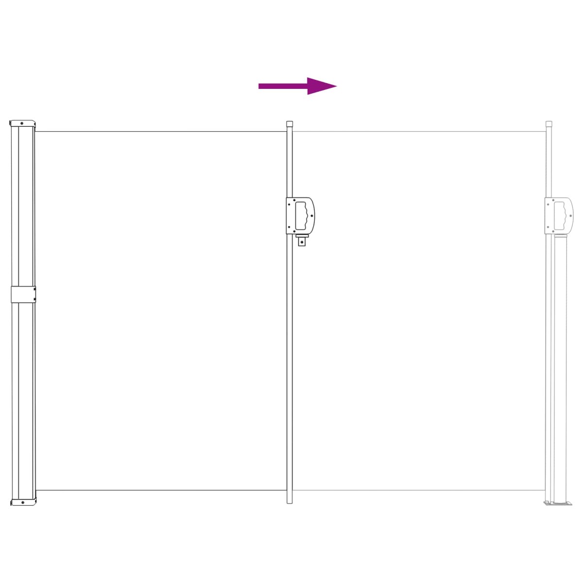 vidaXL Ανακλινόμενος Πλευρικός Απλώστρα 117 x 300 cm Πολυεστέρας