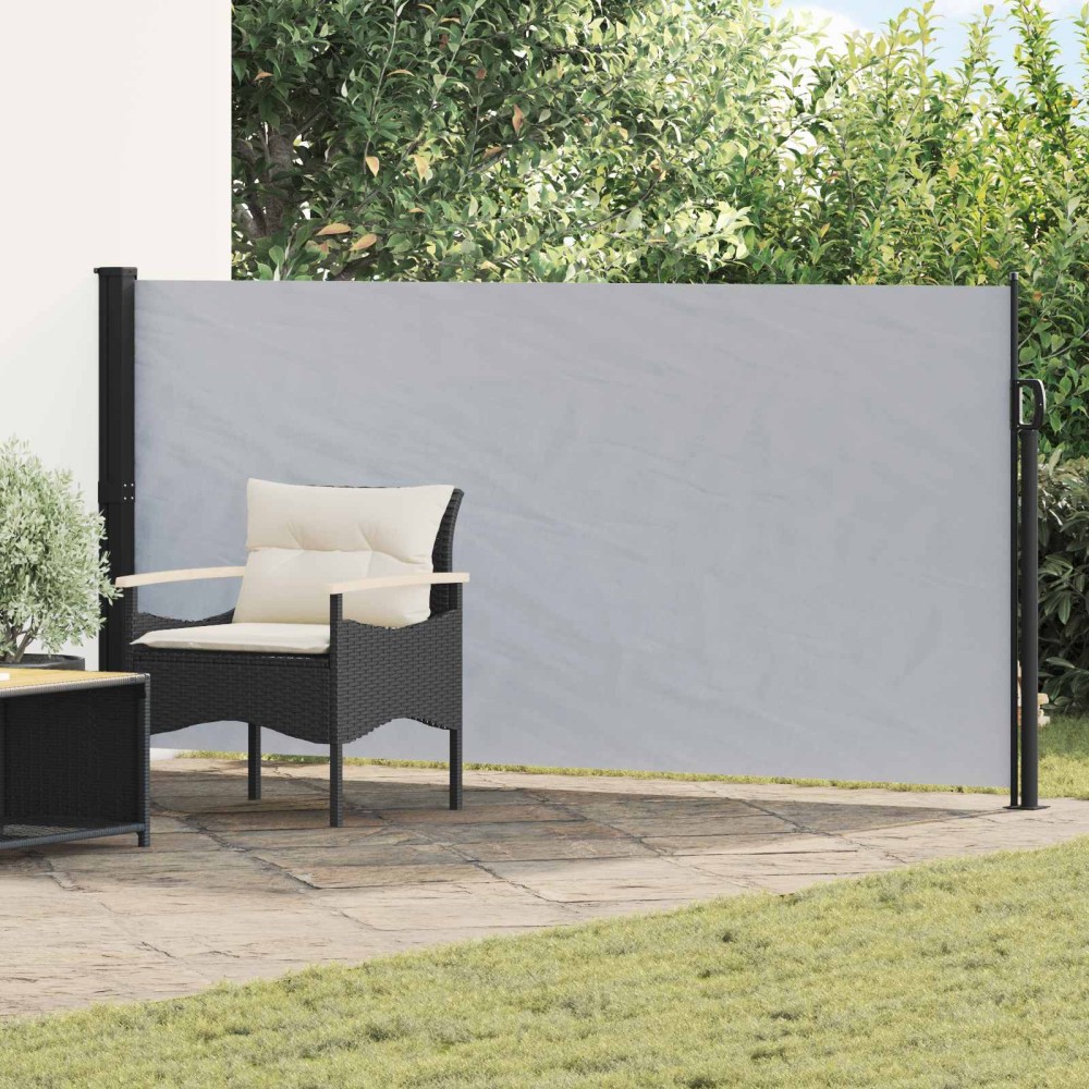 vidaXL Ανακλινόμενος Πλευρικός Απλώστρα Γκρι 600 x 120 cm Πολυεστέρας
