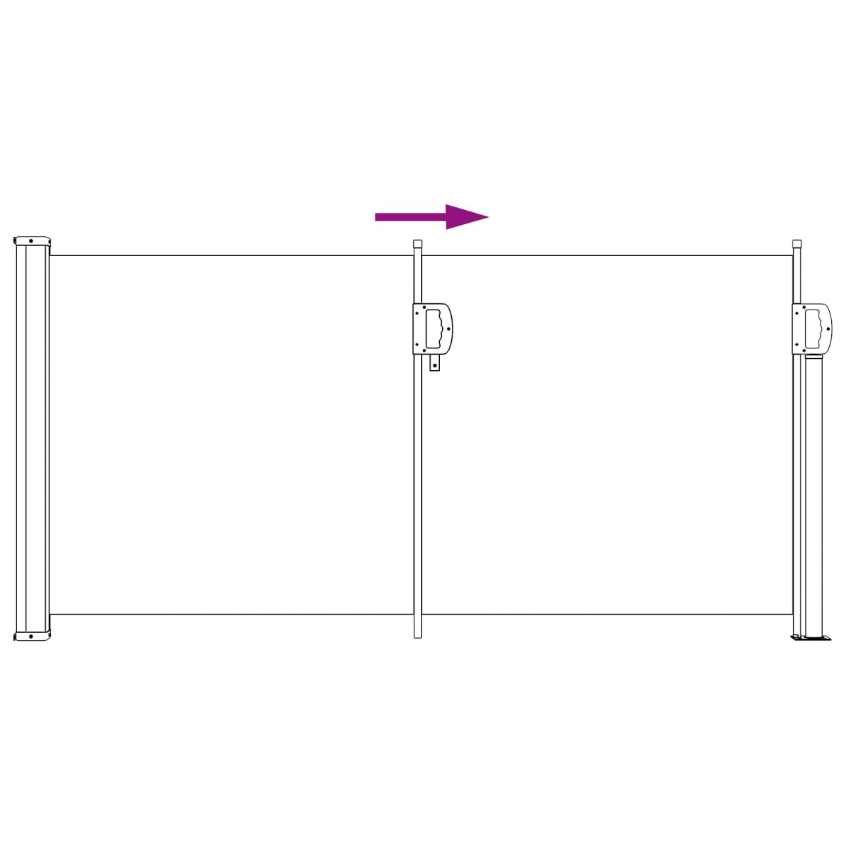 vidaXL Ανακλινόμενος Πλευρικός Απλώστρα 100 x 300 cm