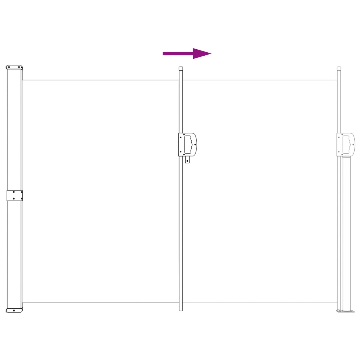 vidaXL Ανακλινόμενος Πλευρικός Απλώστρα 120 x 300 cm