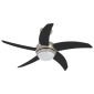 vidaXL Ανεμιστήρας οροφής με φως και τηλεχειριστήριο Ø 110 εκ Μαύρο