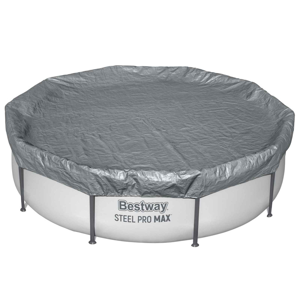 Bestway Κάλυμμα Πισίνας Ø3,05 μ Γύρος Πολυεστέρας Γκρι
