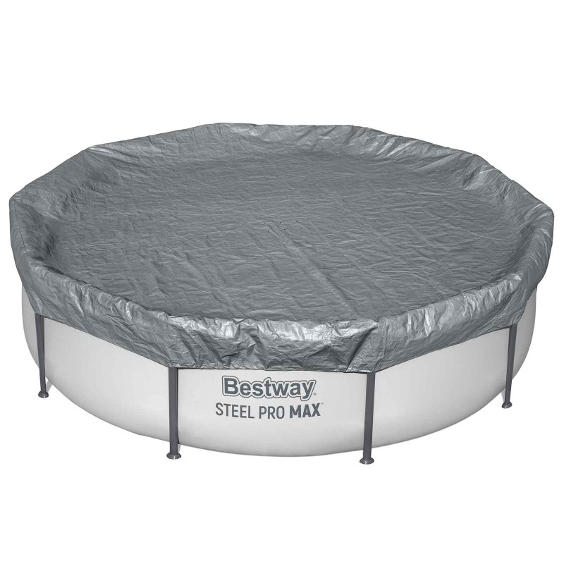 Bestway Κάλυμμα Πισίνας Ø3,05 μ Γύρος Πολυεστέρας Γκρι