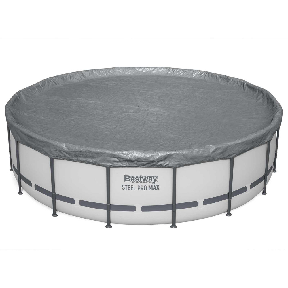 Bestway Κάλυμμα Πισίνας Ø4,88 μ Γύρος Πολυεστέρας Γκρι