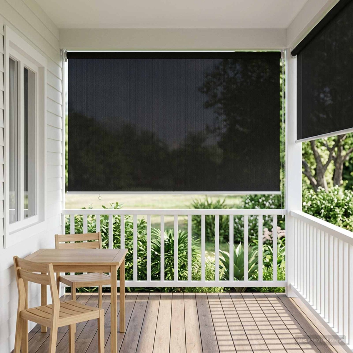 vidaXL Ρολό Εξωτερικού Χώρου 90% Φραγμός UV Μαύρο 140 x 140 cm HDPE