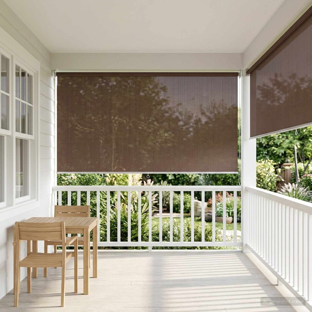 vidaXL Ρολό Εξωτερικού Χώρου 90% Φραγμός UV Taupe 350 x 230 cm HDPE