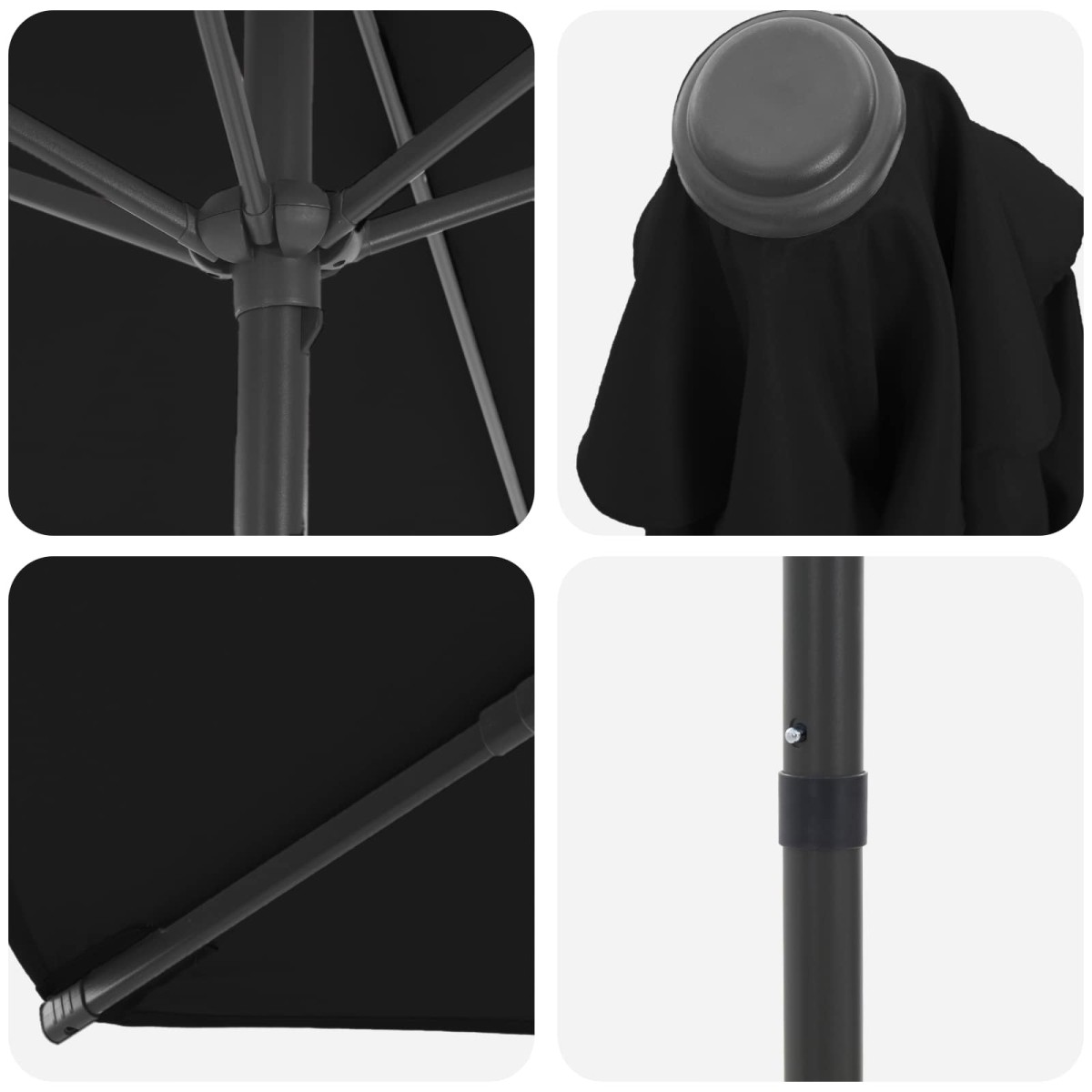 vidaXL Ομπρέλα Κήπου 200 x 300 cm Πολυεστέρας Ορθογώνιος Μαύρο