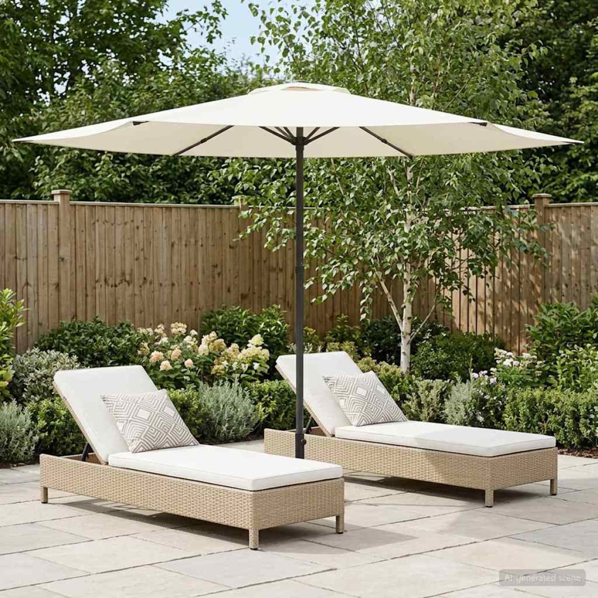 vidaXL Ομπρέλα Κήπου 300 x 300 cm Πολυεστέρας Ορθογώνιος Κρεμ