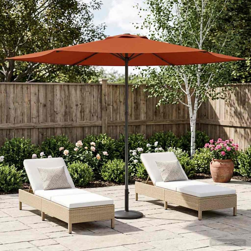 vidaXL Ομπρέλα Κήπου 300 x 300 cm Πολυεστέρας Ορθογώνιος Τερακότα