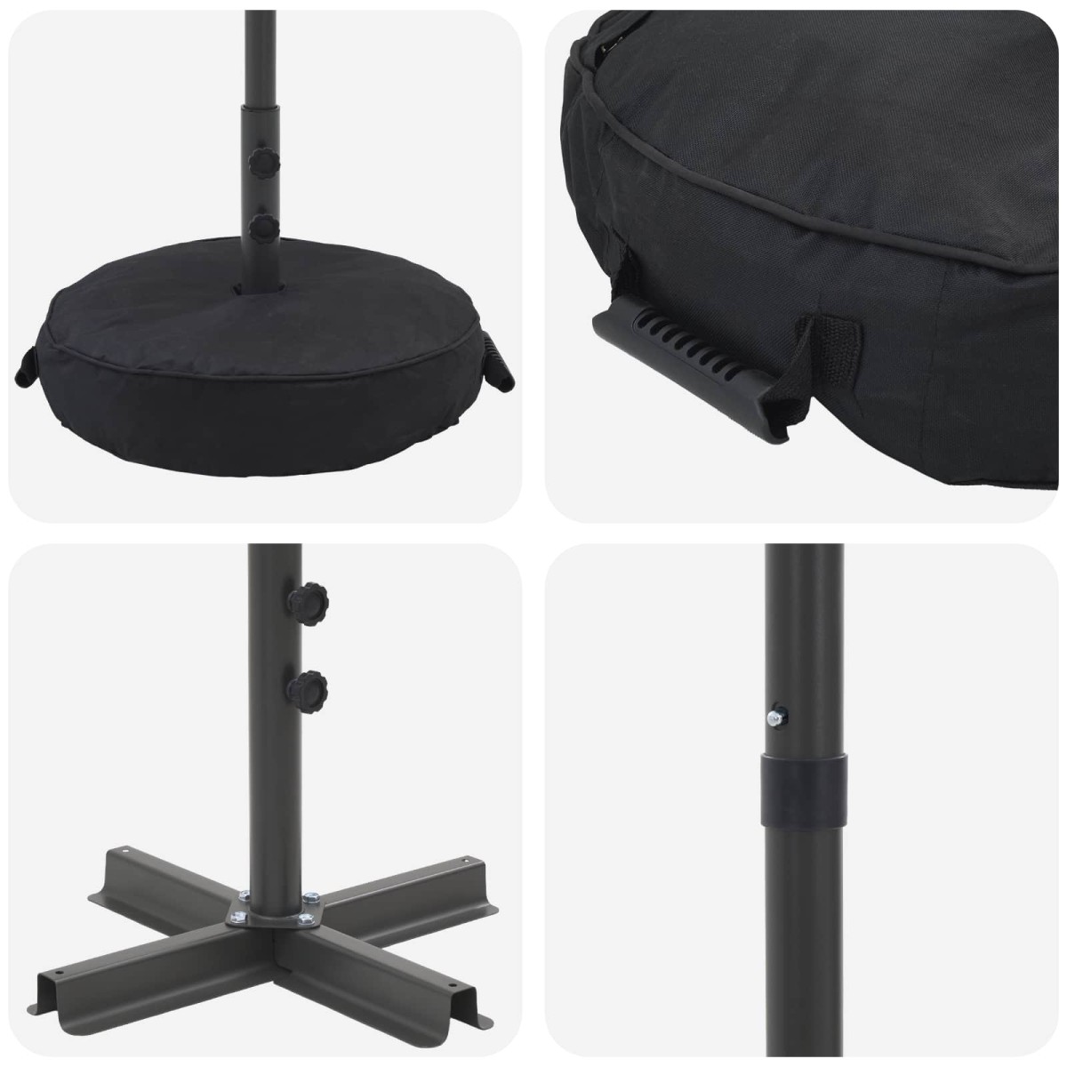vidaXL Ομπρέλα Κήπου με Βάση 200 x 300 cm Πολυεστέρας Ορθογώνιος Taupe