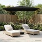 vidaXL Ομπρέλα Κήπου με Βάση 200 x 300 cm Πολυεστέρας Ορθογώνιος Μαύρο