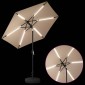 vidaXL Ομπρέλα Κήπου με LED Φώτα και Βάση 230 x 230 εκ Πολυεστέρας