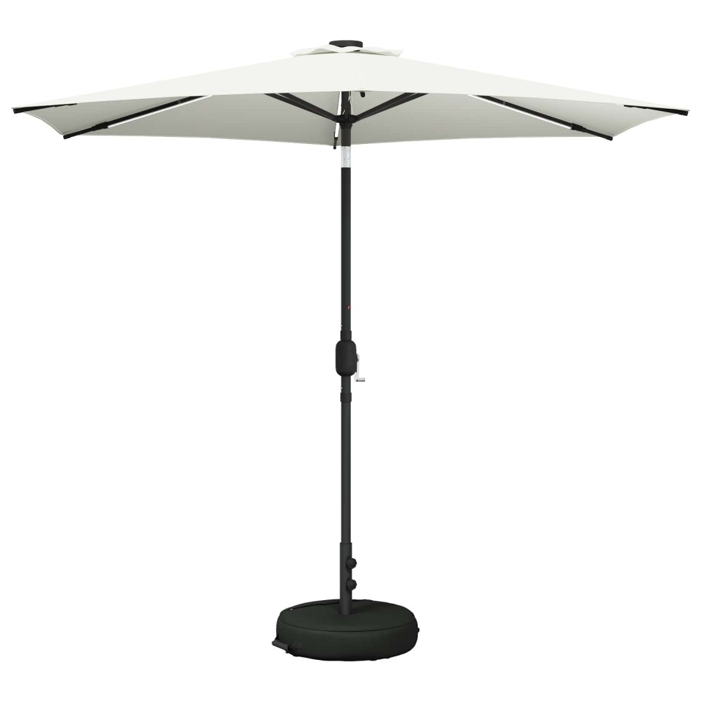 vidaXL Ομπρέλα Κήπου με LED Φώτα και Βάση 270 x 270 εκ Πολυεστέρας
