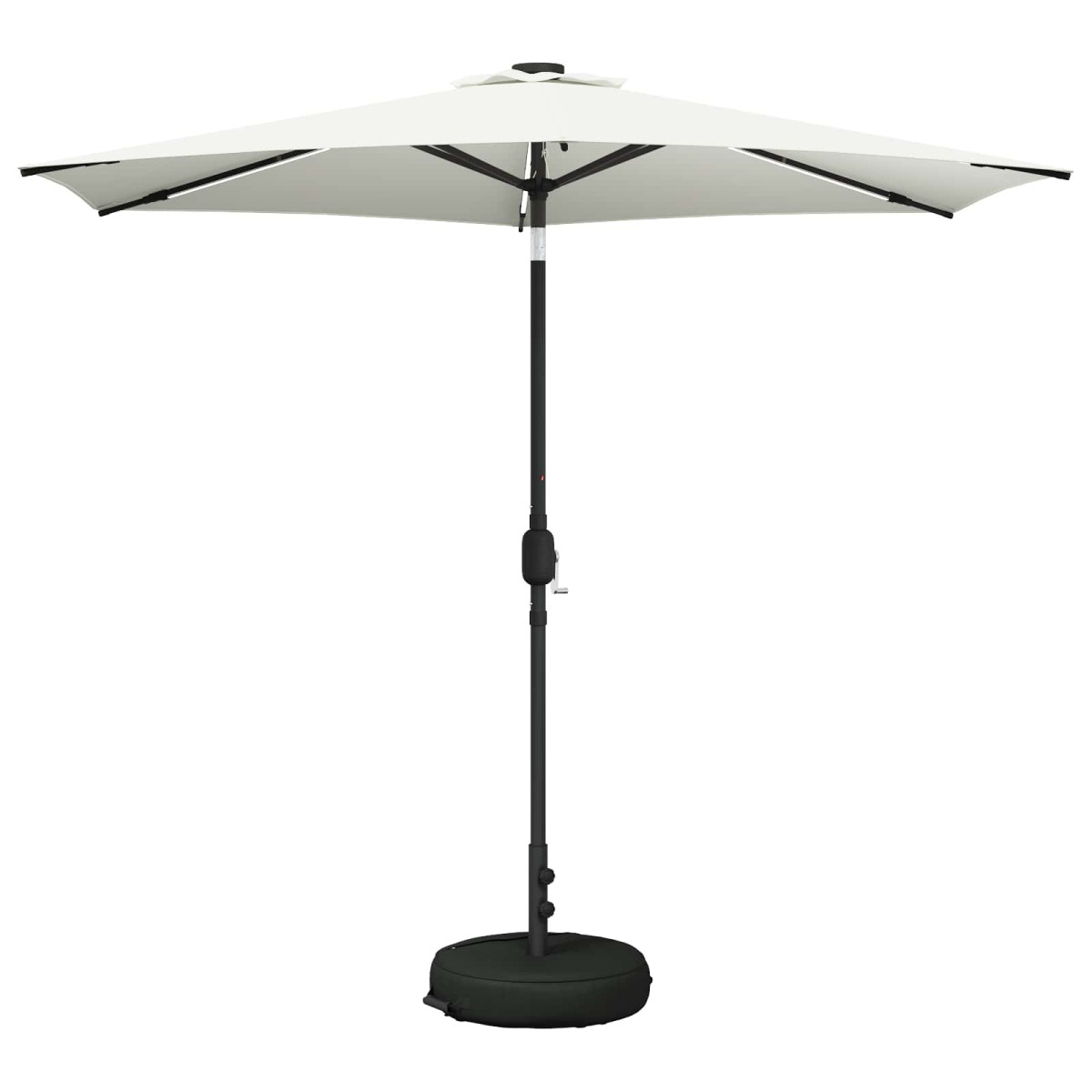 vidaXL Ομπρέλα Κήπου με LED Φώτα και Βάση 270 x 270 εκ Πολυεστέρας