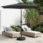 vidaXL Ομπρέλα Κήπου με LED Φώτα και Βάση 270 x 270 εκ Πολυεστέρας