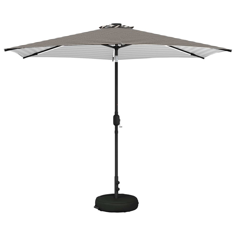 vidaXL Ομπρέλα Κήπου με LED Φώτα και Βάση 300 x 300 cm Πολυεστέρας