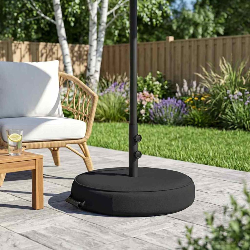 vidaXL Βάση ομπρέλας βεράντας 53 x 53 x 40 cm Ατσάλι Μαύρο
