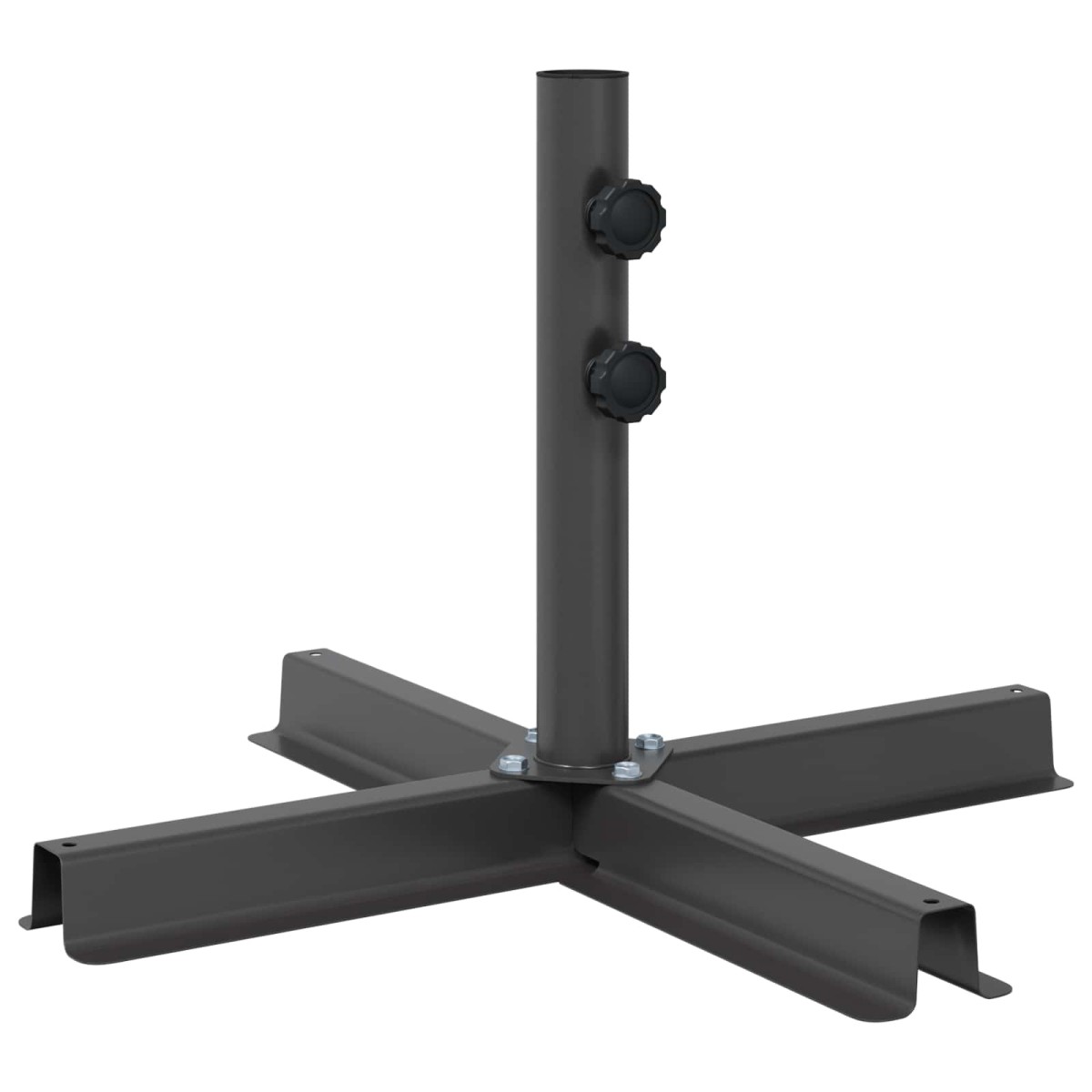 vidaXL Βάση ομπρέλας βεράντας 60 x 60 cm Ατσάλι Μαύρο