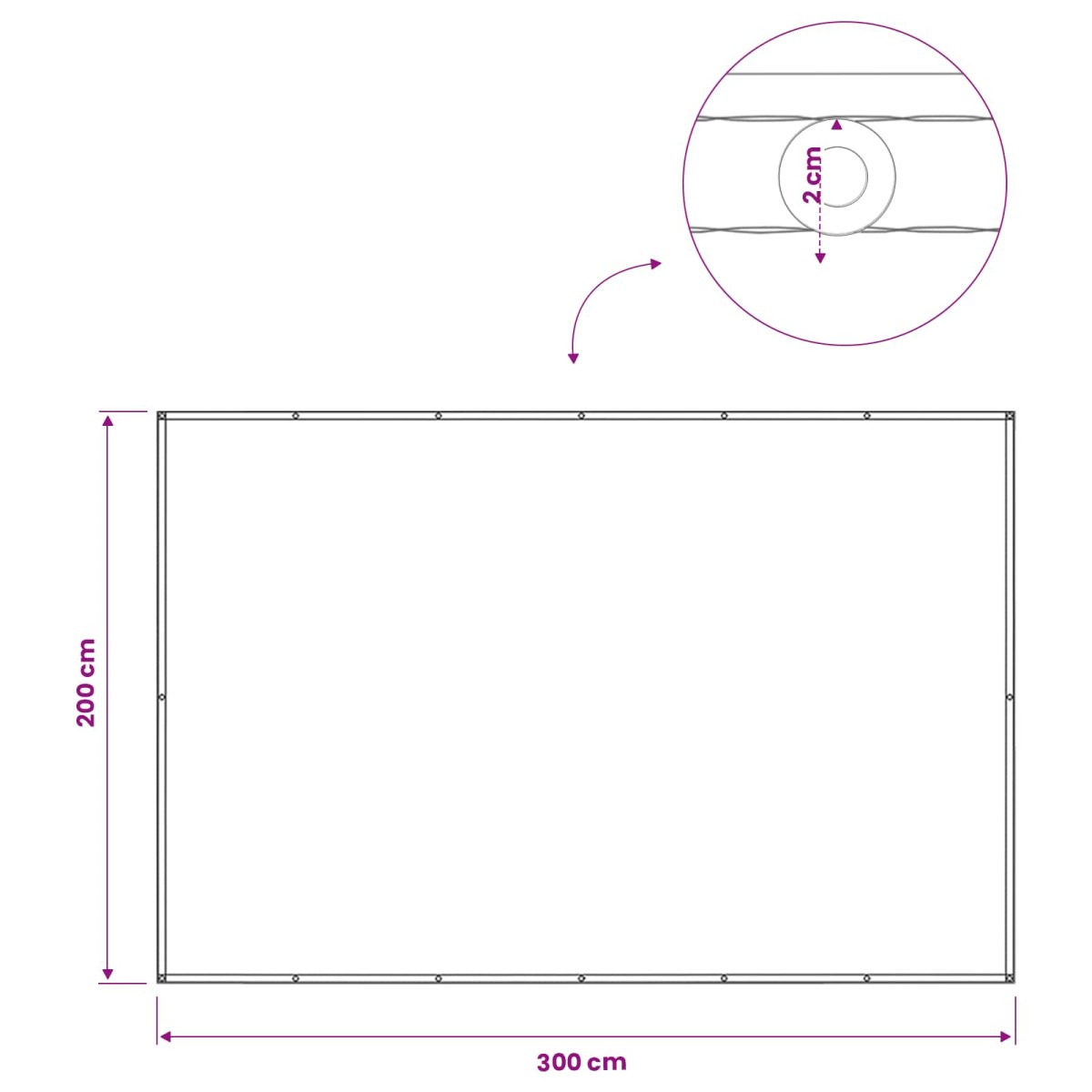 vidaXL Αδιάφανο σκίαστρο μπαλκονιού 200 x 300 cm