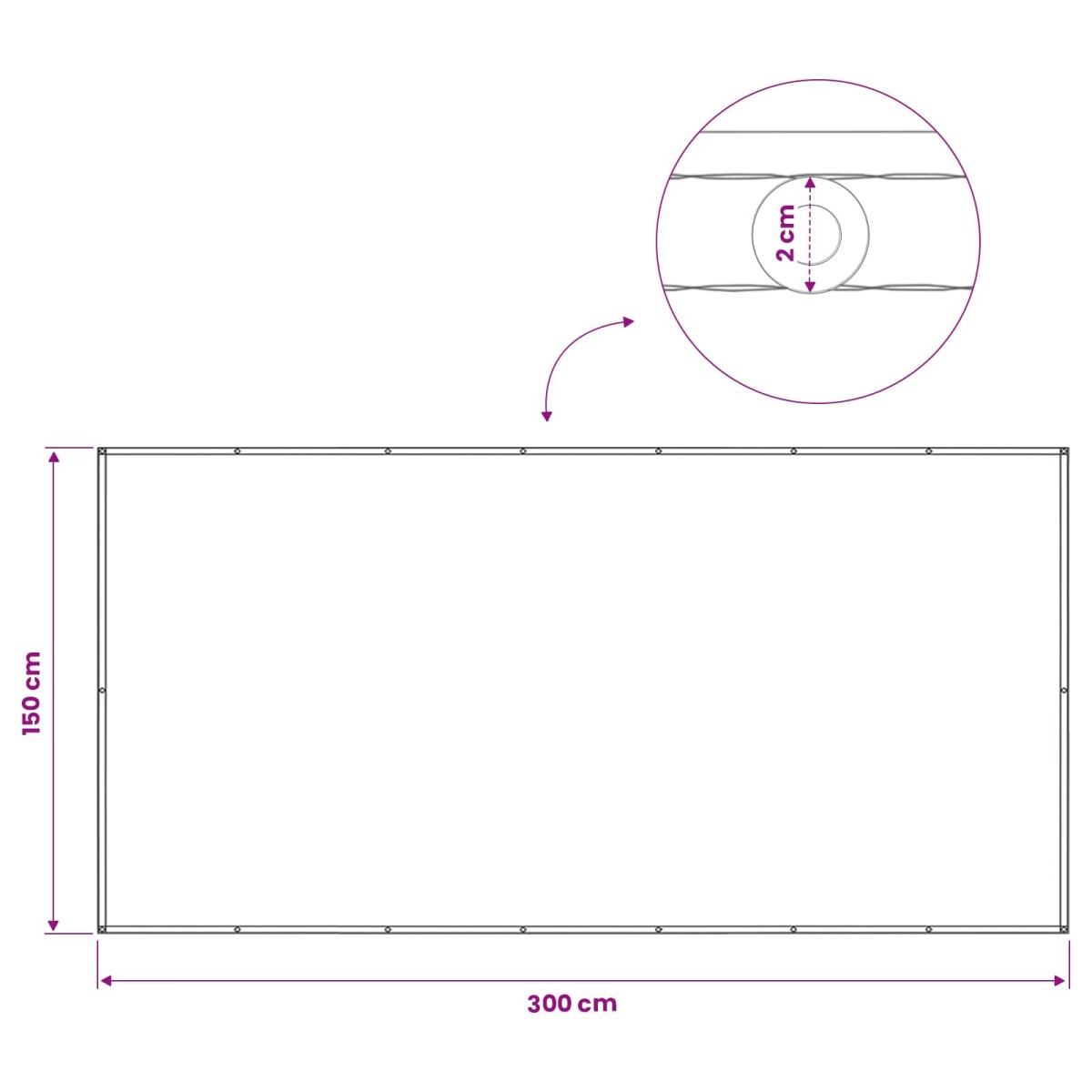 vidaXL Αδιάφανο σκίαστρο μπαλκονιού 150 x 300 cm