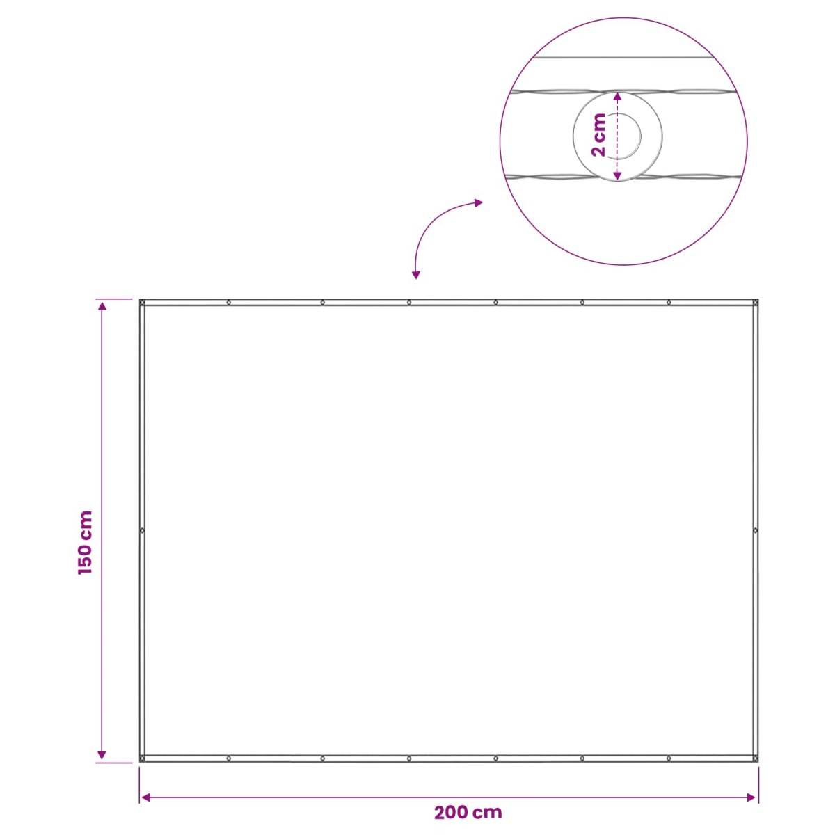 vidaXL Αδιάφανο σκίαστρο μπαλκονιού 150 x 200 cm