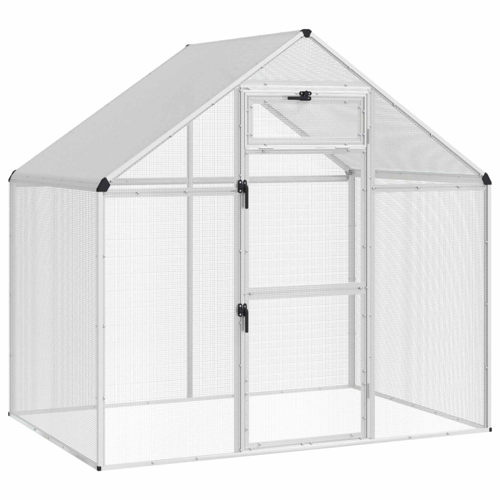 vidaXL Κλουβί Πουλιών Ασημί 181,5 x 112 x 173,5 εκ.