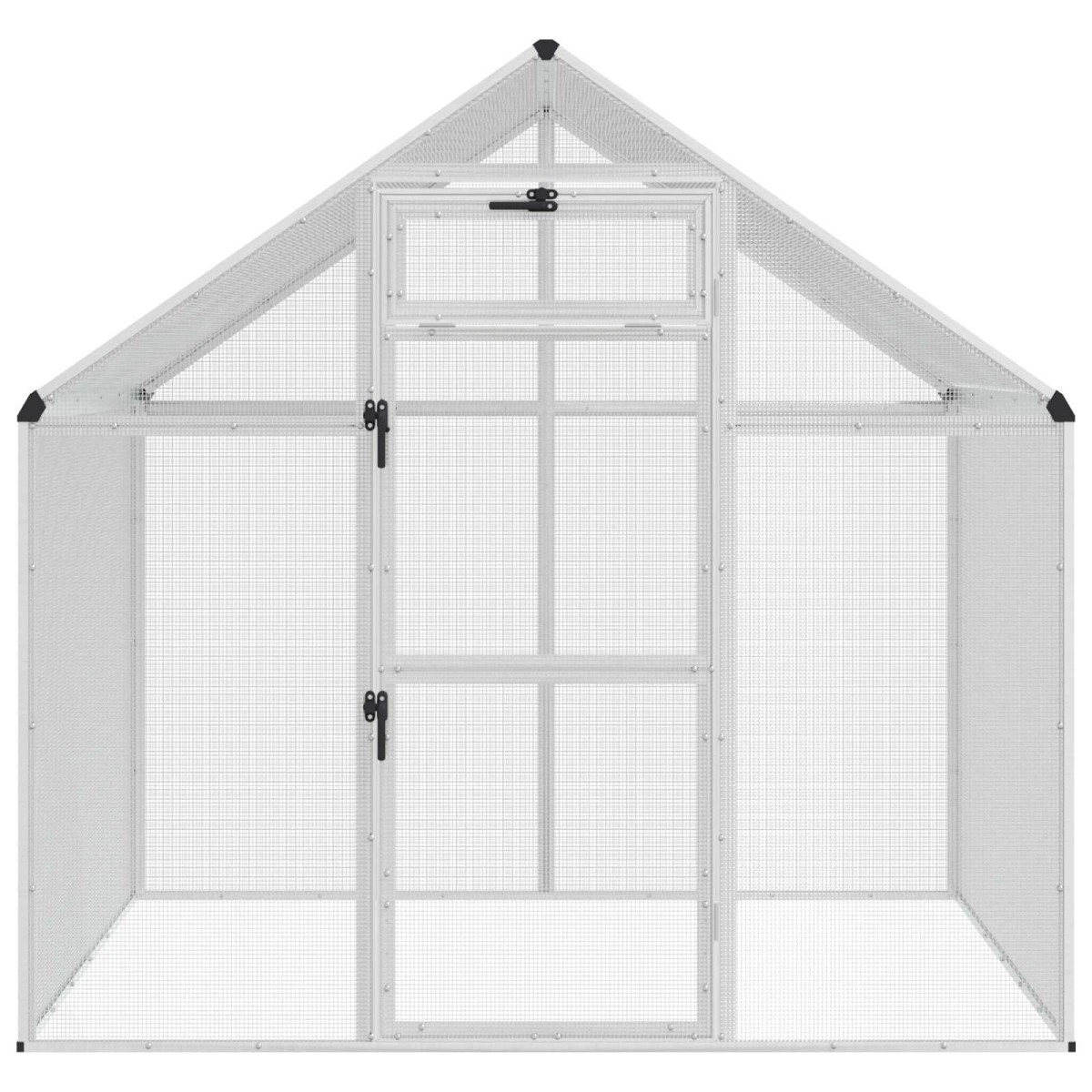 vidaXL Κλουβί Πουλιών Ασημί 181,5 x 112 x 173,5 εκ.