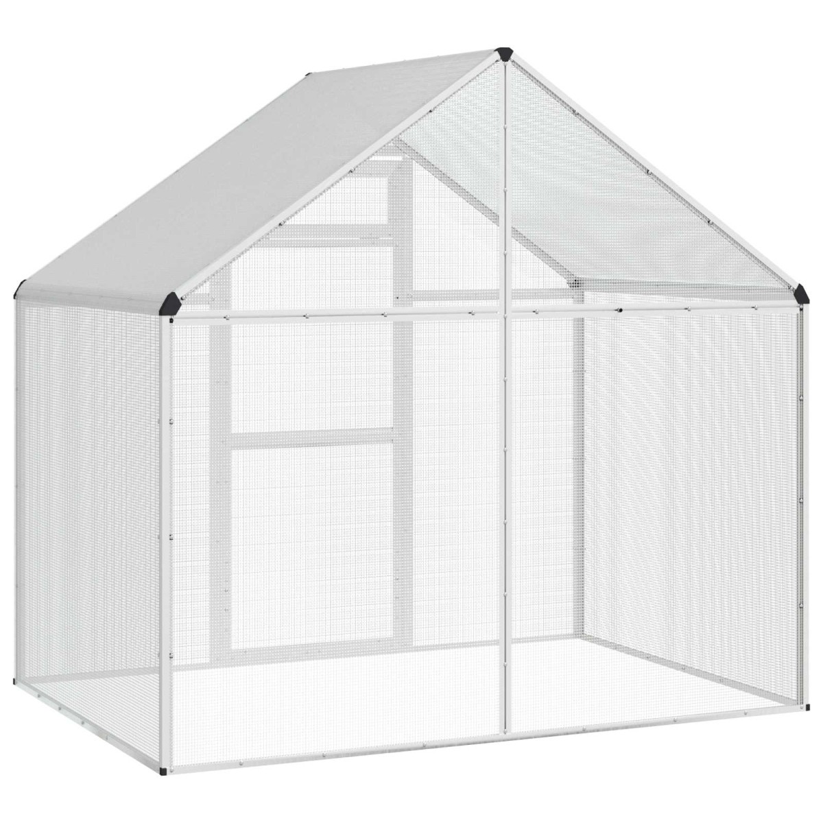 vidaXL Κλουβί Πουλιών Ασημί 181,5 x 112 x 173,5 εκ.