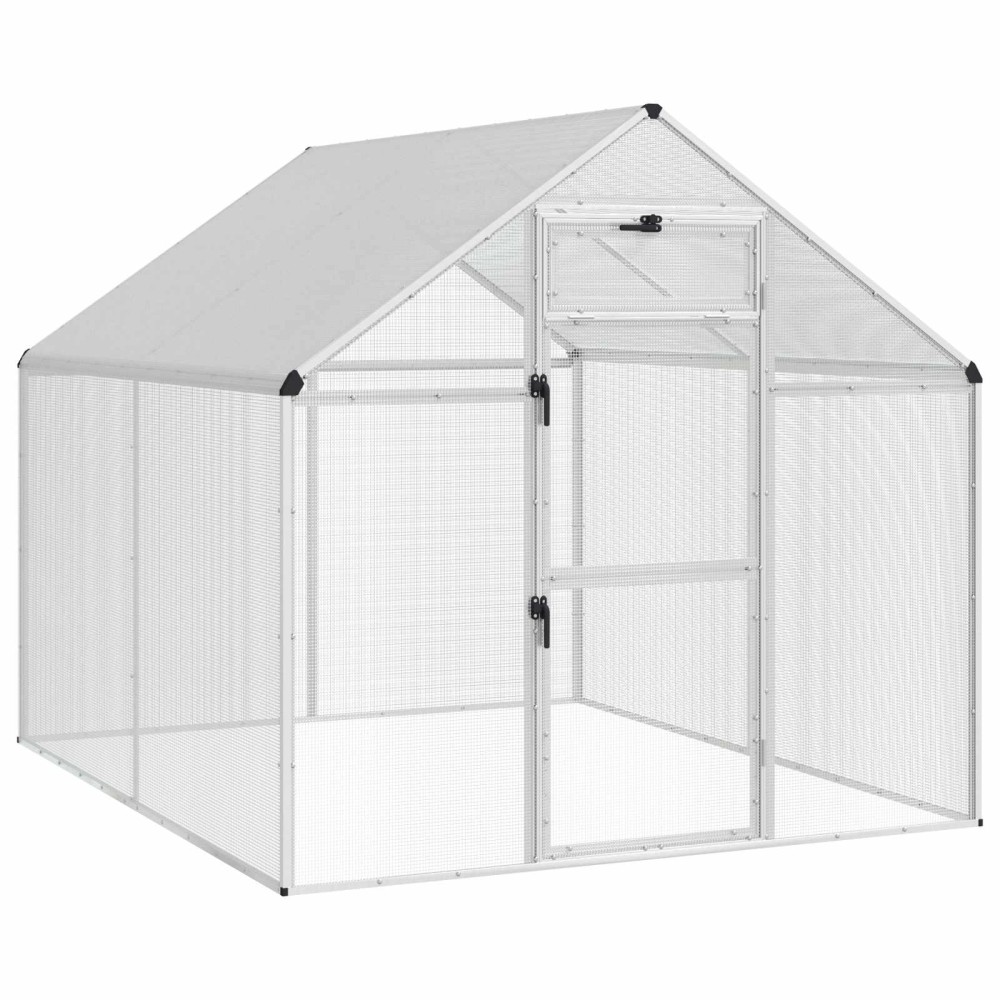 vidaXL Κλουβί Πουλιών Ασημί 181,5 x 221 x 173,5 εκ
