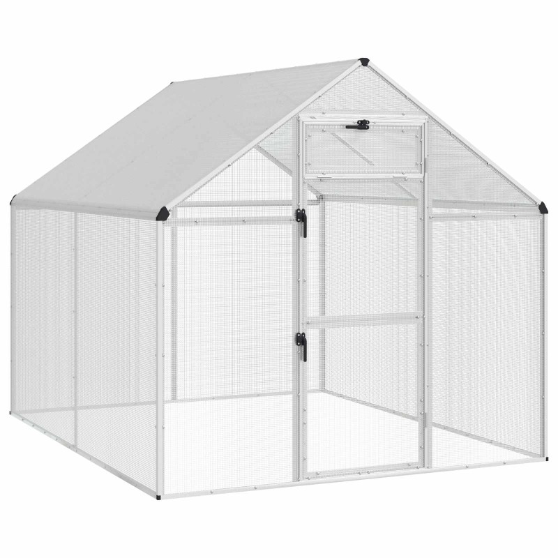 vidaXL Κλουβί Πουλιών Ασημί 181,5 x 221 x 173,5 εκ