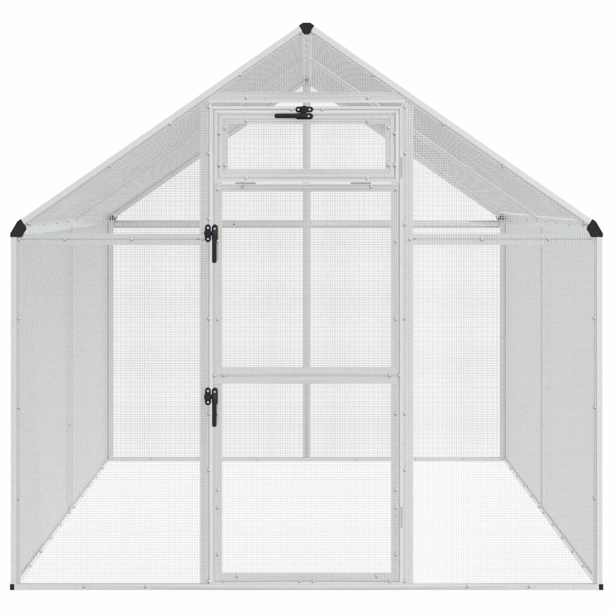 vidaXL Κλουβί Πουλιών Ασημί 181,5 x 221 x 173,5 εκ