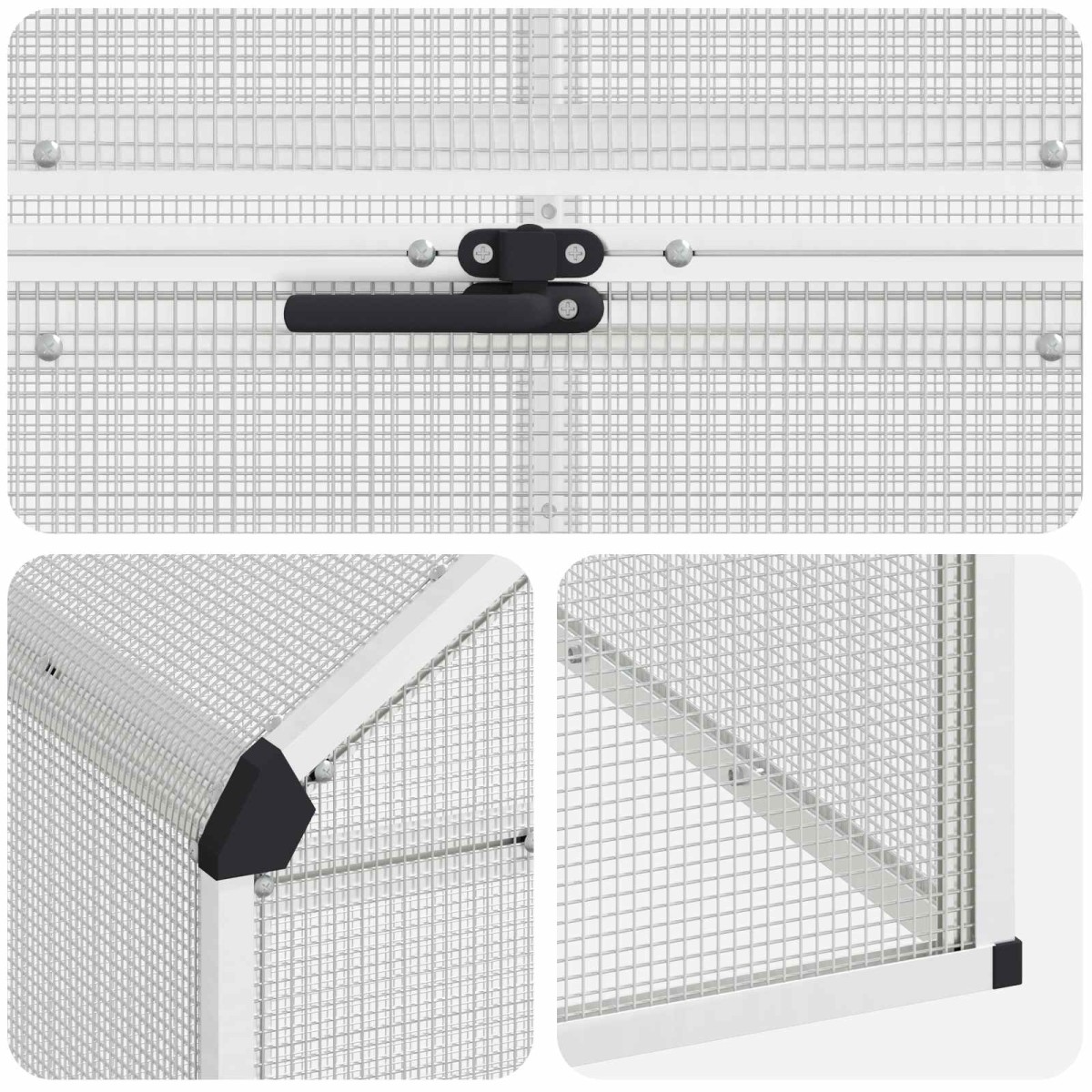 vidaXL Κλουβί Πουλιών Ασημί 181,5 x 221 x 173,5 εκ
