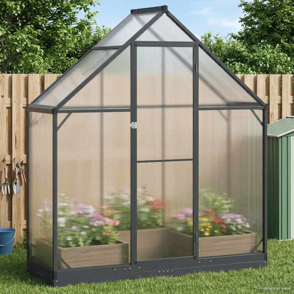 vidaXL Θερμοκήπιο Κήπου με πόρτα Ανθρακί 183,5 x 63,5 x 207 εκ.