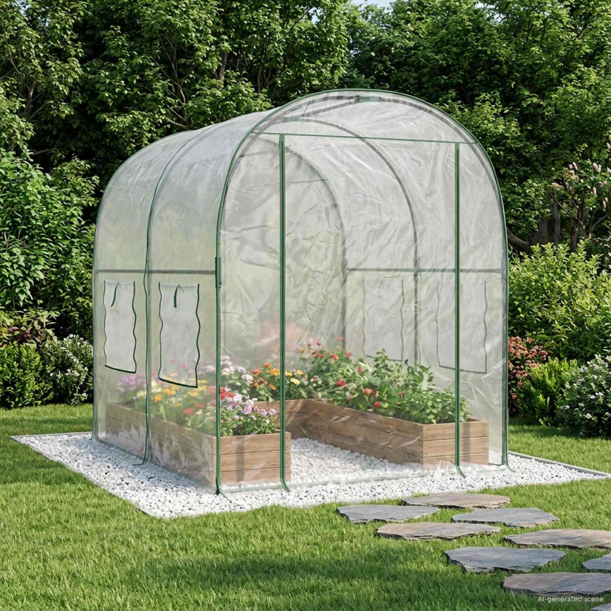 vidaXL Θερμοκήπιο με σκελετό 160 x 200 x 192,5 εκ. PVC Διαφανές
