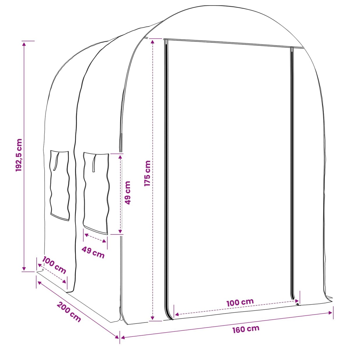 vidaXL Θερμοκήπιο με σκελετό 160 x 200 x 192,5 εκ. PVC Διαφανές