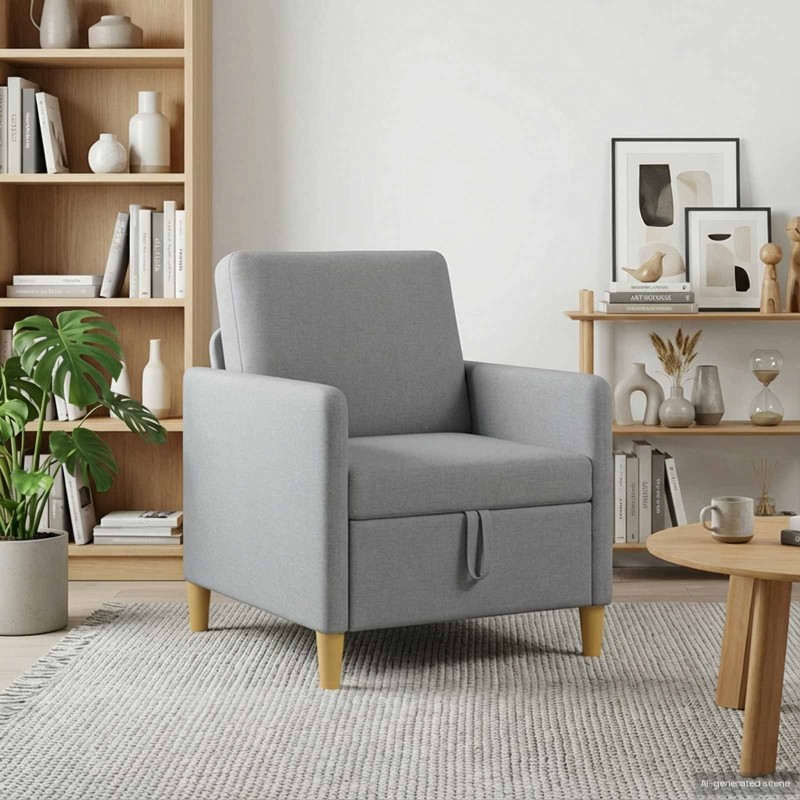 vidaXL Καναπές με Αποθήκευση Ανοιχτό γκρι 72 x 78 x 87 εκ. Πολυεστέρας