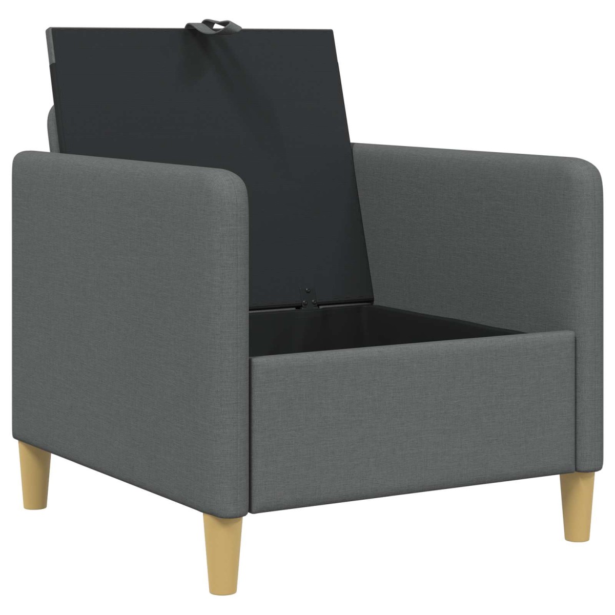 vidaXL Καναπές με Αποθήκευση Σκούρο Γκρι 72 x 78 x 87 εκ. Πολυεστέρας