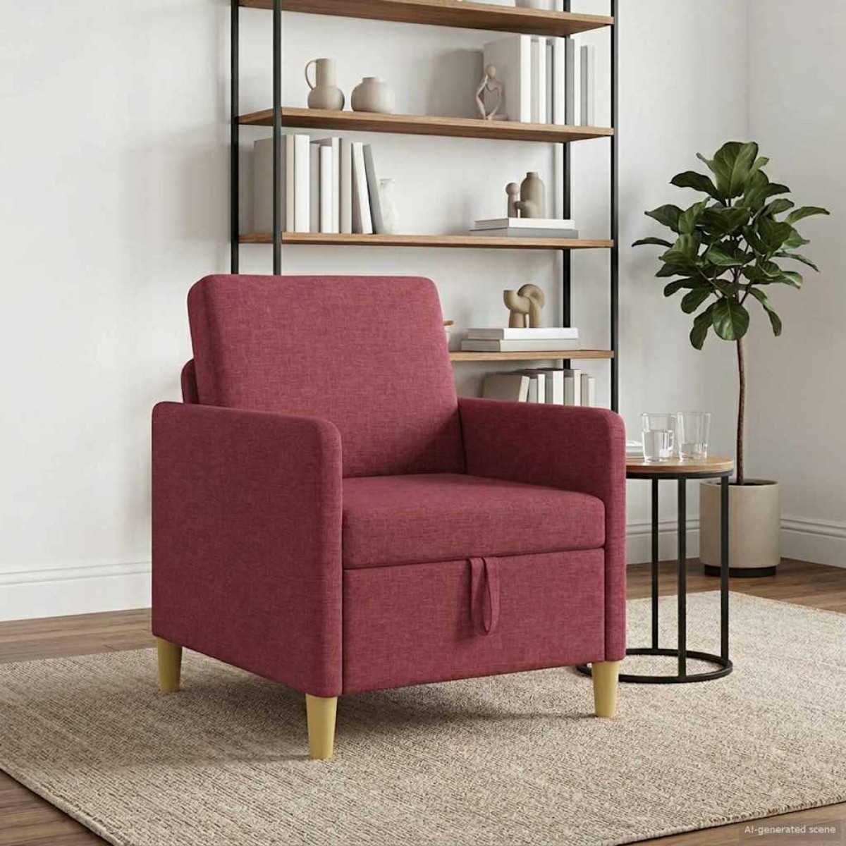 vidaXL Καναπές με Αποθήκευση Κόκκινο 72 x 78 x 87 εκ. Πολυεστέρας