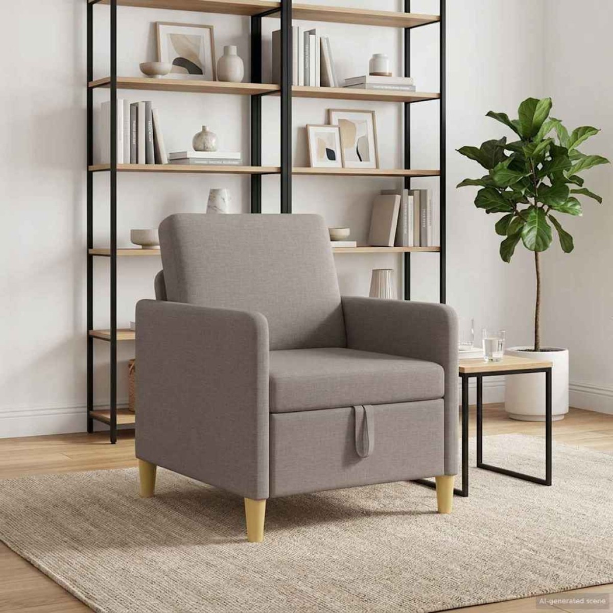 vidaXL Καναπές με Αποθήκευση Taupe 72 x 78 x 87 εκ. Πολυεστέρας