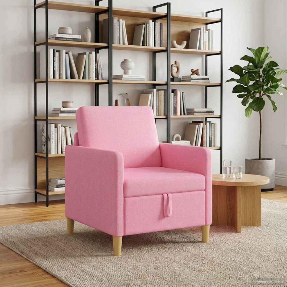 vidaXL Καναπές με Αποθήκευση Ροζ 72 x 78 x 87 εκ. Πολυεστέρας