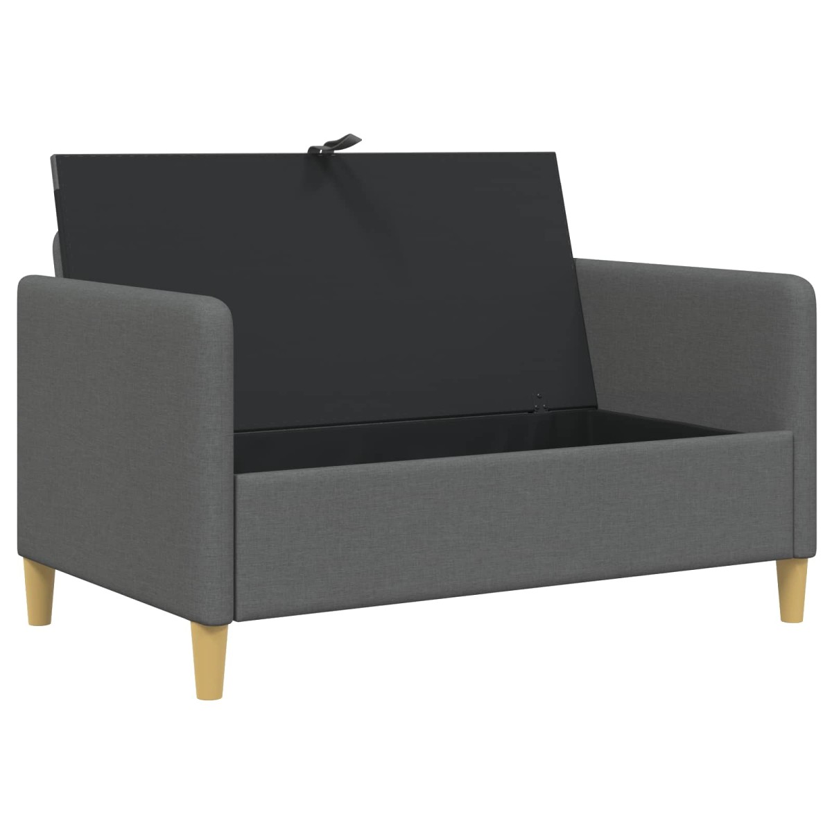 vidaXL Καναπές με Αποθήκευση Σκούρο Γκρι 122 x 78 x 87 εκ Πολυεστέρας