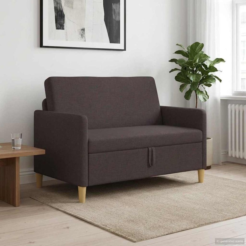 vidaXL Καναπές με Αποθήκευση Σκούρο Καφέ 122 x 78 x 87 εκ Πολυεστέρας