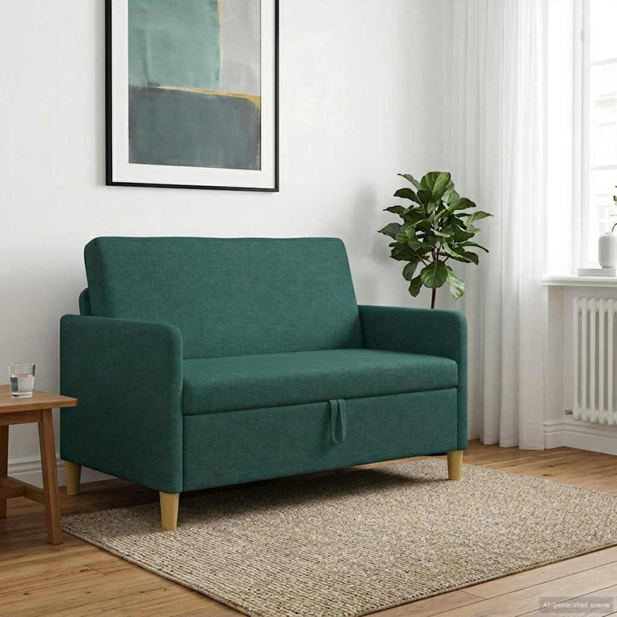 vidaXL Καναπές με Αποθήκευση Σκούρο Πράσινο 122 x 78 x 87 εκ
