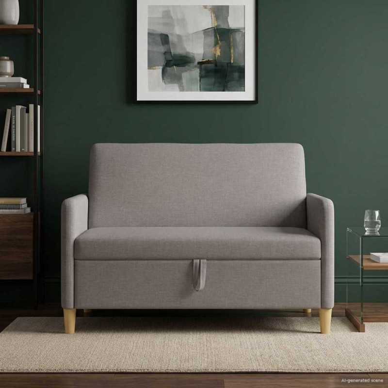 vidaXL Καναπές με Αποθήκευση Taupe 122 x 78 x 87 εκ Πολυεστέρας