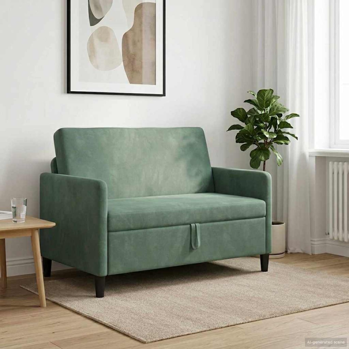 vidaXL Καναπές με Αποθήκευση Θαλασσί 122 x 78 x 87 εκ Πολυεστέρας