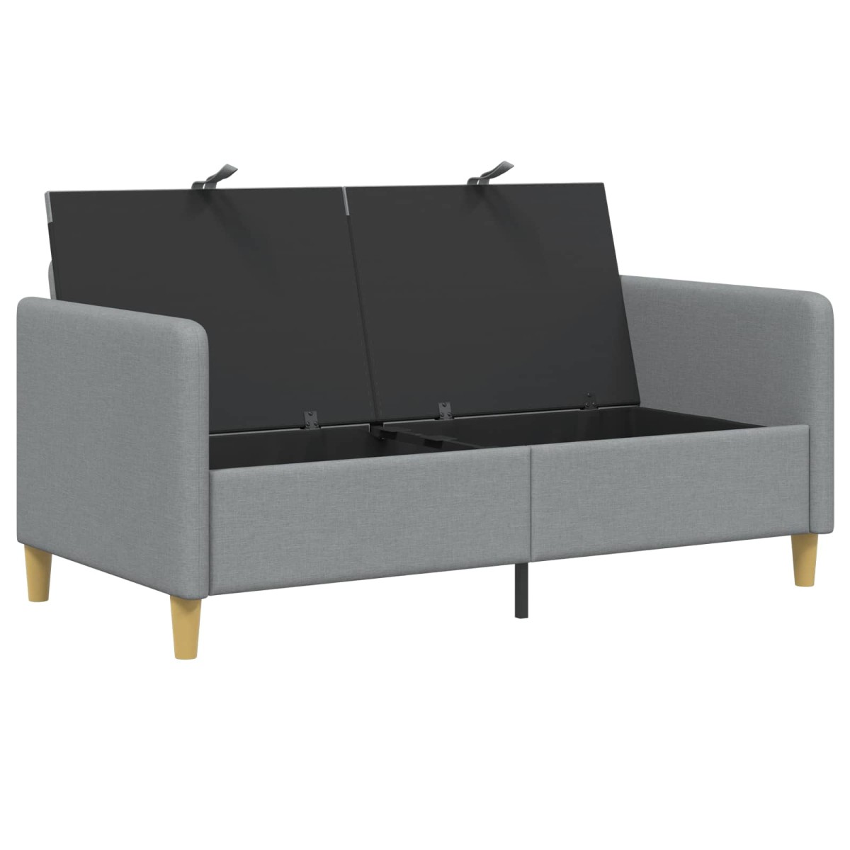 vidaXL Καναπές με Αποθήκευση Ανοιχτό γκρι 152 x 78 x 87 εκ Πολυεστέρας