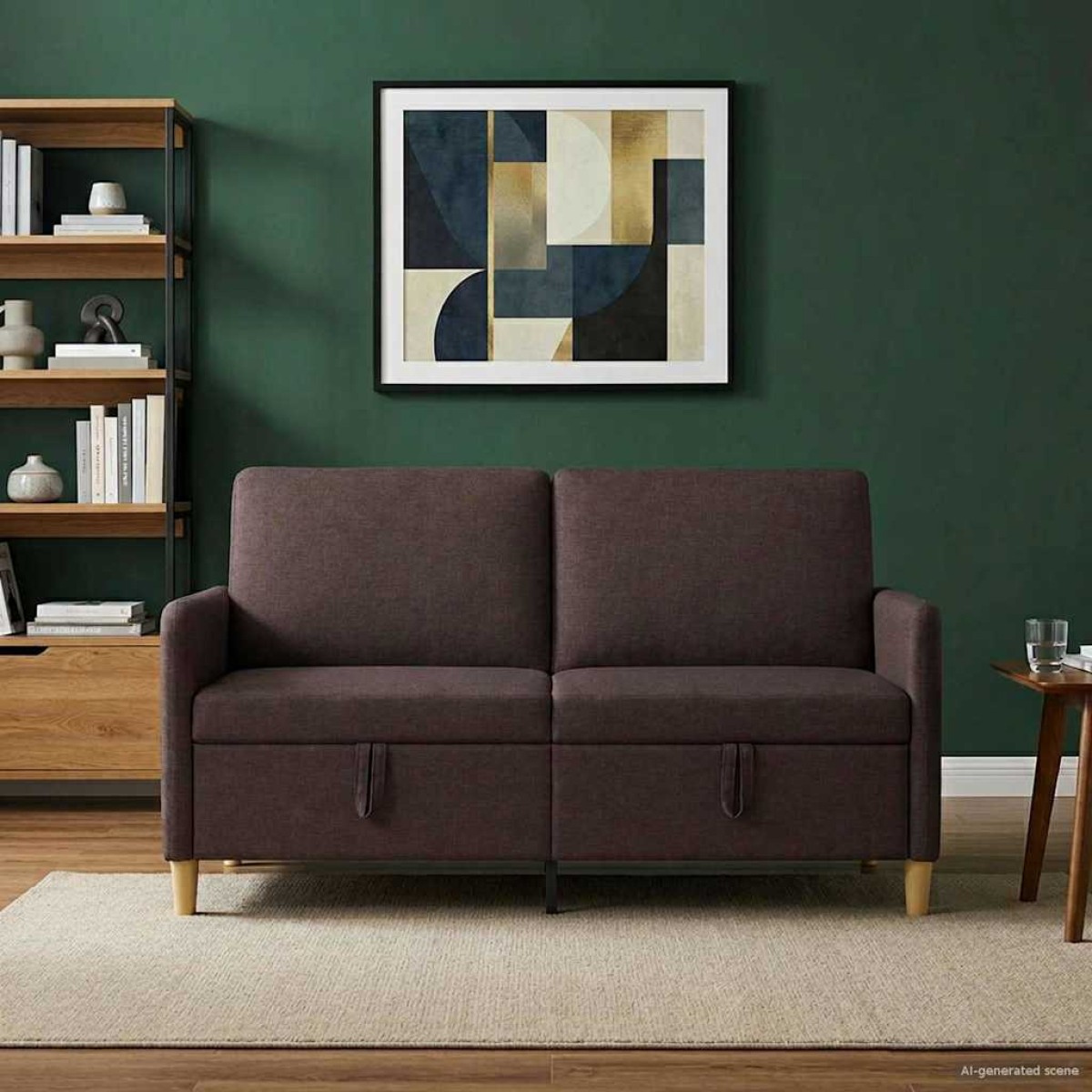 vidaXL Καναπές με Αποθήκευση Σκούρο Καφέ 152 x 78 x 87 εκ Πολυεστέρας